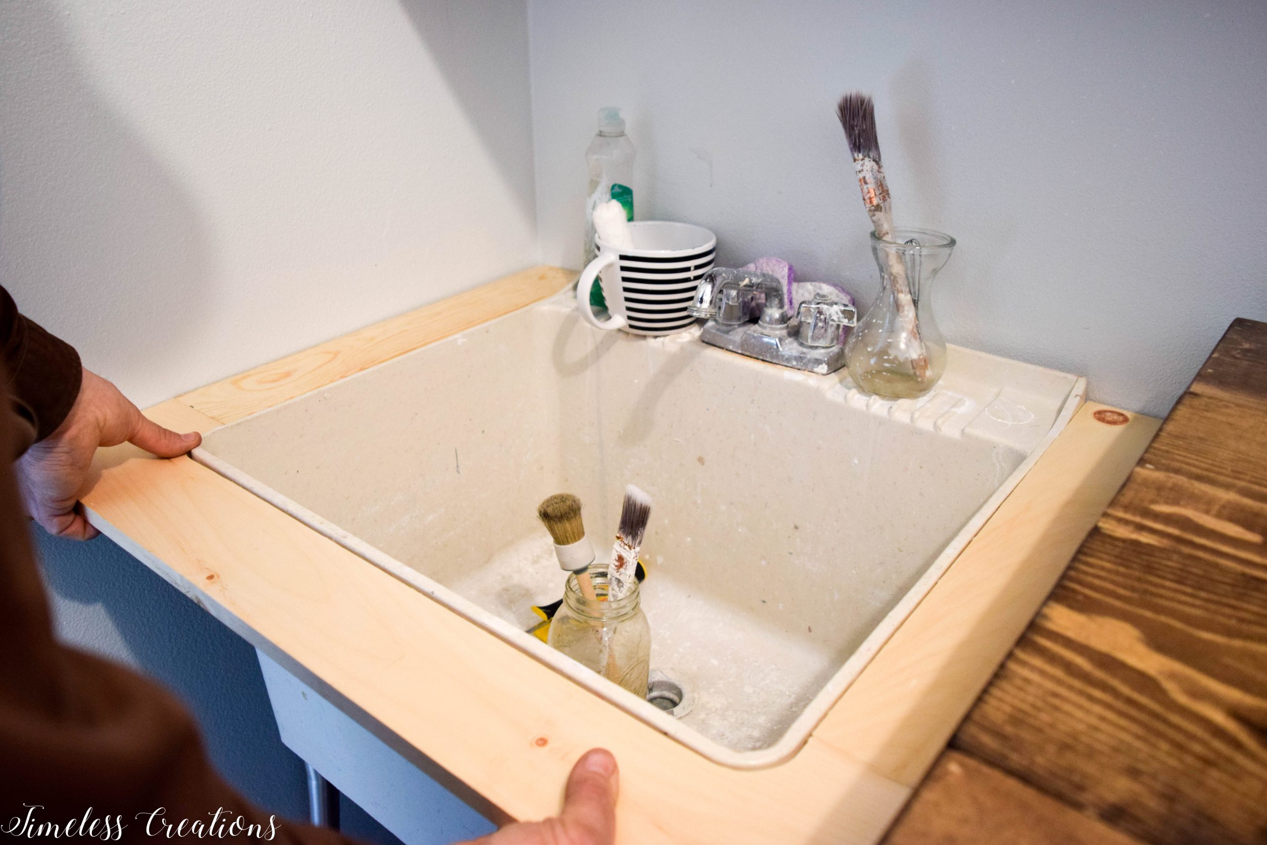 Diy Utility Sink Makeover Timeless, Utility Sink With Countertop